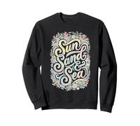 Sun Sand &Sea Pastel Summer Coral Beach Design Sweatshirt