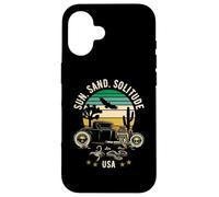 Sun, Sand, Solitude USA Hotrod Retro Style Design Case for iPhone 16