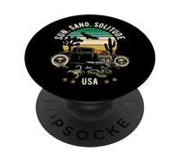Sun, Sand, Solitude USA Hotrod Retro Style Design PopSockets Adhesive PopGrip