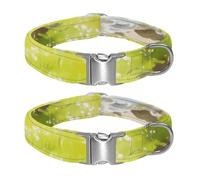 Sun-Scorched Grassland Adjustable Nylon Dog Collar for Night Safety, Medium Large Dogs