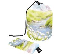Sun-Scorched Grassland Compact Hanging Toiletry Bag with Clear PVC Pockets