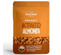Sun & Seed Activated Organic Almonds 200g - Soaked & Dried with Sea Salt - Enhanced Nutrient Absorption & Digestibility - Mild, Soft Texture - Perfect for Snacking, Baking & Salads