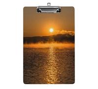 Sun Set at The Lake A4 Size Clipboard Funny Aesthetic Working Studying Letter Standard Clip Board 12.5×8.5 in Hardboard for School Classroom Kids Writing Drawing