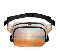 Sun Setting Beach Waist Bag Multifunction Pack for Travel Sport Running Fanny Pack Bumbag Pouch Purse Belt Bag for Women Men Kids Girls Boys