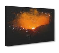 Sun Setting Behind The Mountains Paint Splash Canvas Print | Gallery Wrapped 30mm Frame Wall Art | 24x16 inches | Ready to Hang | Modern Landscape Picture | Living Room Bedroom Lounge Office