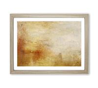 Sun Setting Over A Lake By Joseph Mallord William Turner Classic Painting Framed Print | A3 Oak Framed Wall Art | Ready to Hang | Classic Landscape Picture | Living Room Bedroom Lounge Office