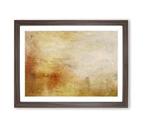 Sun Setting Over A Lake By Joseph Mallord William Turner Classic Painting Framed Print | A3 Walnut Framed Wall Art | Ready to Hang | Classic Landscape Picture | Living Room Bedroom Lounge Office