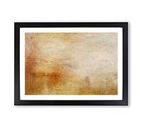 Sun Setting Over A Lake by Joseph Mallord William Turner Framed Print | A2 Black Framed Wall Art | Ready to Hang | Modern Landscape Picture | Living Room Bedroom Lounge Office