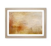 Sun Setting Over A Lake by Joseph Mallord William Turner Framed Print | A2 Oak Framed Wall Art | Ready to Hang | Modern Landscape Picture | Living Room Bedroom Lounge Office
