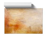 Sun Setting Over A Lake By Joseph Mallord William Turner | Unframed Wall Art Print | Ready to Frame Poster | Modern Home Decor Picture | Artwork for Living Room or Office | A2 (42x59.4 cm)