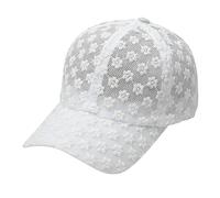 Sun Shade and Sun Protection Korean Version Lace Cap Casual Hollow Flower Baseball Cap Peaked Cap Outdoor, White, M