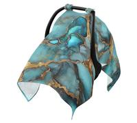 Sun Shade for Baby Strollers Black Out Stroller Netting,Travel Accessories Marble Brown Turquoise