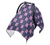 Sun Shade for Baby Strollers Breathable Bug Net Cover,Travel Accessories Dark Blue Background Blush Flower
