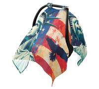 Sun Shade for Baby Strollers Breathable Stroller Bassinet Cover,Travel Accessories USA Presidents Day Flag & Lady Liberty