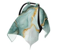 Sun Shade for Baby Strollers UV Protection Stroller Bassinet Cover,Protects from Snow Marble Sage Green White