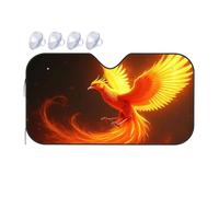 Sun Shade For Car A Fiery Phoenix Soars With Wings Spread Wide Car Windshield Sunshade Triangle Sun Shade Car Window Shade(70x130cm)