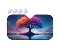 Sun Shade For Car Colorful Tree Reflections In The Night Sky Car Windshield Sunshade Sun Shade For Car Window Window Sun Shade For Car(76x140cm)