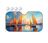 Sun Shade For Car Sailboats With Colorful Sails At Sunset Car Windshield Sunshade Triangle Sun Shade Car Sun Shade Windshield(70x130cm)