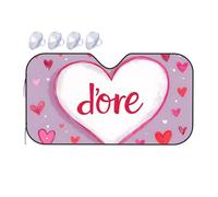 Sun Shade For Car Window A Heart-Shaped Frame With The Word "D'Ore" In The Center. Car Windshield Sunshade Blackout Shade Car Visor Extender Sun Blocker(76x140cm)
