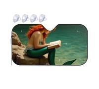 Sun Shade For Car Window Mermaid Reading By The Water Car Windshield Sunshade Car Window Shade Car Window Shades For Side Window(76x140cm)