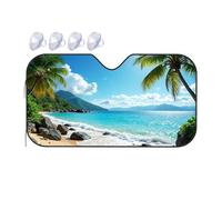Sun Shade For Car Window Tropical Beach With Palm Trees And Clear Blue Water Car Windshield Sunshade Car Window Shade Car Window Shades For Side Window(70x130cm)
