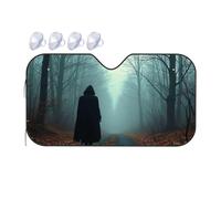 Sun Shade For Car Windshield A Hooded Figure Walks Down A Foggy Car Windshield Sunshade Car Window Shade Sunshade For Car(76x140cm)