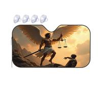 Sun Shade For Car Windshield Angel With Scales And Sword Stands Over Fallen Man Car Windshield Sunshade Car Window Shade Sunshade For Car(76x140cm)