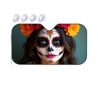 Sun Shade For Car Windshield Day Of The Dead Face Paint With Flowers Car Windshield Sunshade Car Sun Shade Windshield Car Window Sun Shade(76x140cm)