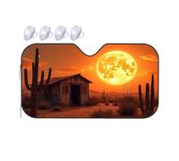 Sun Shade For Car Windshield Desert Shack Under A Giant Moon Car Windshield Sunshade Sunshade Sunshade For Car(70x130cm)