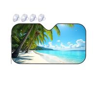 Sun Shade For Car Windshield Tropical Beach With Palm Trees And Clear Blue Water Car Windshield Sunshade Car Sun Shade Windshield Car Window Sun Shade(70x130cm)