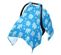 Sun Shade for Stroller Black Out Stroller Rain Cover,Travel Accessories Blue Background Light Blue Elephants Butterfly