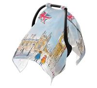 Sun Shade for Stroller Fit Stroller Bug Net,Protects from Snow Flags at Half - Mast Scene