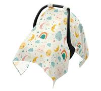 Sun Shade for Stroller Fit Stroller Shade Extender,Protects from Dust and Snow Cartoon Clouds Moon Star Rainbow Cute