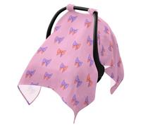 Sun Shade for Stroller Windproof Bassinet Sun Shade,Travel Accessories Pink Bow Lilac Peach