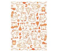 Sun Shade for Stroller Windproof Bug Net Cover,Protects from Dust and Snow Retro Style White Elephants Orange Snowflake Christmas