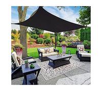 Sun Shade Sail 2x3m Rectangle Shade Waterproof UV Block Canopy Sunscreen Awnings for Garden Patio Outdoor Summer Party Playground - Black