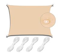 Sun Shade Sail 4x6m - 98% UV Protection Weather Resistant & Tear Proof Canopy for Garden Balcony Patio & Camping - Beige Yellow with Tension Ropes