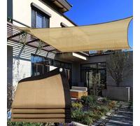Sun Shade Sail - Breathable Outdoor Canopy for Pergolas & Patios, Waterproof Privacy Screen with UV Protection, Brown, 7m x 8m