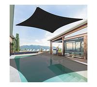 Sun Shade Sail Canopy Rectangle Polyester Waterproof UV Block Sunscreen Awning Weather Resistant Perfect for Outdoor Patio Garden Yard Backyard Summer Party, Black