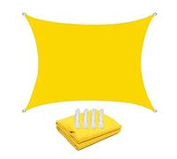 Sun Shade Sail Canopy Rectangle Shade Sails Waterproof UV Block Sun Shelter Oxford Heavy Duty Outdoor Sunscreen Awning Shade Cloth for Patio Garden Yard Gazebo, Yellow 2m 3m 4m 5m