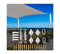 Sun Shade Sail Rectangle Canopy Awning Sun Shelter Waterproof Fabric Sunscreen UV Block with Rope and Fixing Kit for Outdoor Patio Carport Garden Summer Yard, Grey