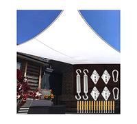 Sun Shade Sail Rectangle White 3x5m UV Block Canopy Awning with Fixing Kit Waterproof Sunscreen for Patio Backyard Garden Deck Pool Outdoor Carport, Easy to Install