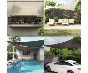 Sun Shade Sail Rectangular White 2x4.5m 100% HDPE 90% UV Block with Ropes EasyOn