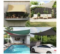 Sun Shade Sail Square 2x2m Sand PU Coated Oxford Fabric UV Water Resistant Ropes