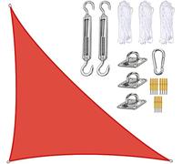 Sun Shade Sail Triangle Waterproof, Sunscreen Awning Canopy with Rope Fixing Kits, Triangle Patio Sail Pergola for Outdoor Garden Patio Party Backyard Yard Camping Egg Chair Cover(Orange,5x5x7.1m)