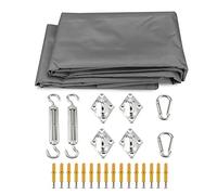 Sun Shade Sail Waterproof Oxford Square Rectangle Sunscreen Awning with Shade Sail Hardware Kit for Garden Canopy Outdoor Carport Sun Shelter Camping Yard Grey 2M/3M/4M/5M/6M