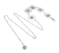 Sun Shape Punk Waist Chain Metal Belt, Adjustable Silver Accessory | Stylish Jewellery for Trousers and Belt Loops, Suitable for Festivals, Dancewear, Swimwear, Keys and Small Accessories