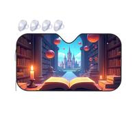 Sun Shield For Car Windshield A Magical Library With Floating Orbs And A Castle View Car Windshield Sunshade Umbrella Windshield Sun Shade Sun Cover For Car Wi(70x130cm)