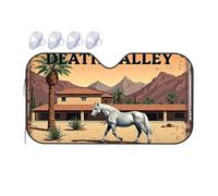 Sun Shield For Car Windshield Death Valley: Desert Elegance With Horse And Palm Trees Car Windshield Sunshade Sunshade Car Visor(76x140cm)