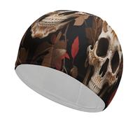 Sun Skull Decorated Swim Caps High Elasticity Swim Cap for Women and Men Waterproof Swim Hats Keep Hair Dry Perfect for Pool, Beach, Lap Swimming